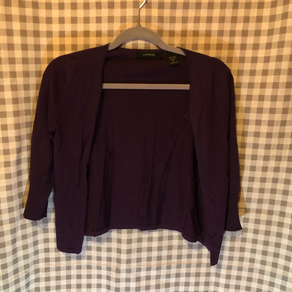Purple cardigan